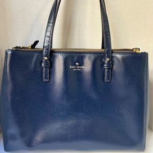 Kate Spade Large Dark Navy Blue Tote Bag